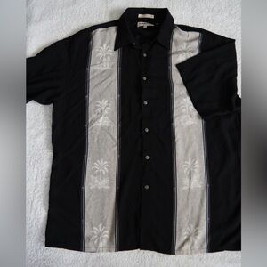 Campia Moda Men's Black and Gray Shirt Hawaiian style